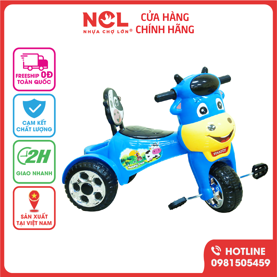 Xe 3 Bánh Trẻ Em Nhựa Chợ Lớn L9 Bò Con Vui Vẻ Dành Cho Bé Từ 2 - 3 Tuổi - M1797-X3B