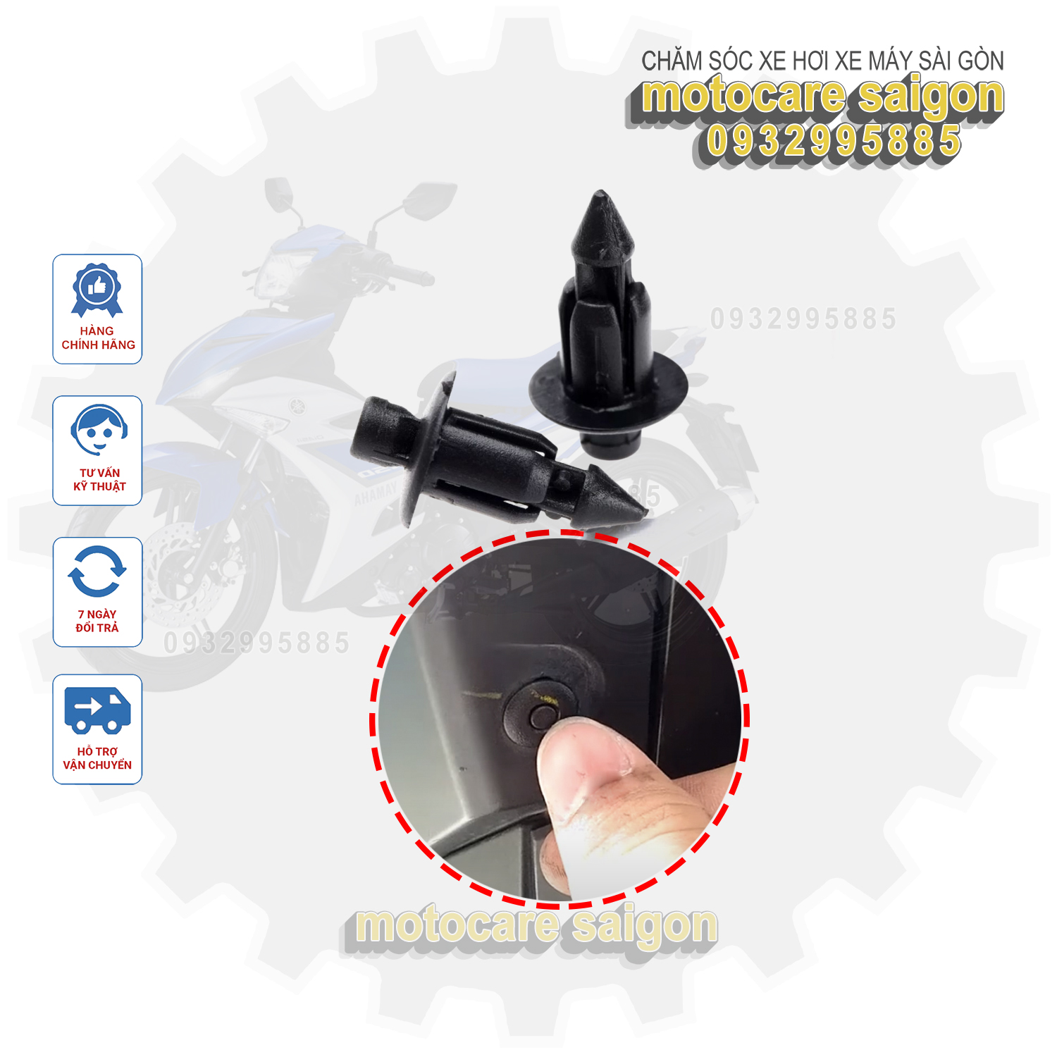 Ốc nhựa bấm dàn áo chuẩn zin các hãng