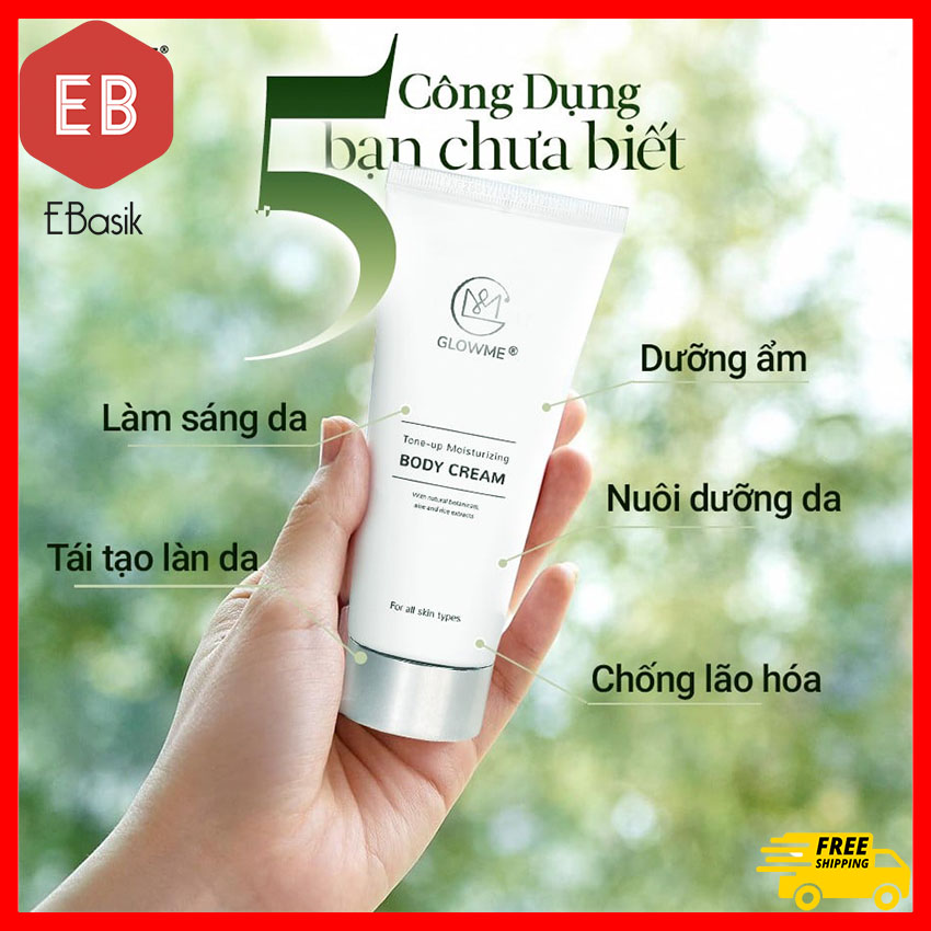[CHÍNH HÃNG] Kem Dưỡng Thể Trắng Da Cao Cấp Glowme Nhập Khẩu Hàn Quốc, Da Trắng Khỏe Tự Nhiên, Cấp Ẩm Cho Da, Chống Lão Hóa, Hiệu Quả Nhanh Tức Thì, Hoàn Toàn Lành Tính Với Chiết Xuất Thiên Nhiên - Cung Cấp Bởi EBasik