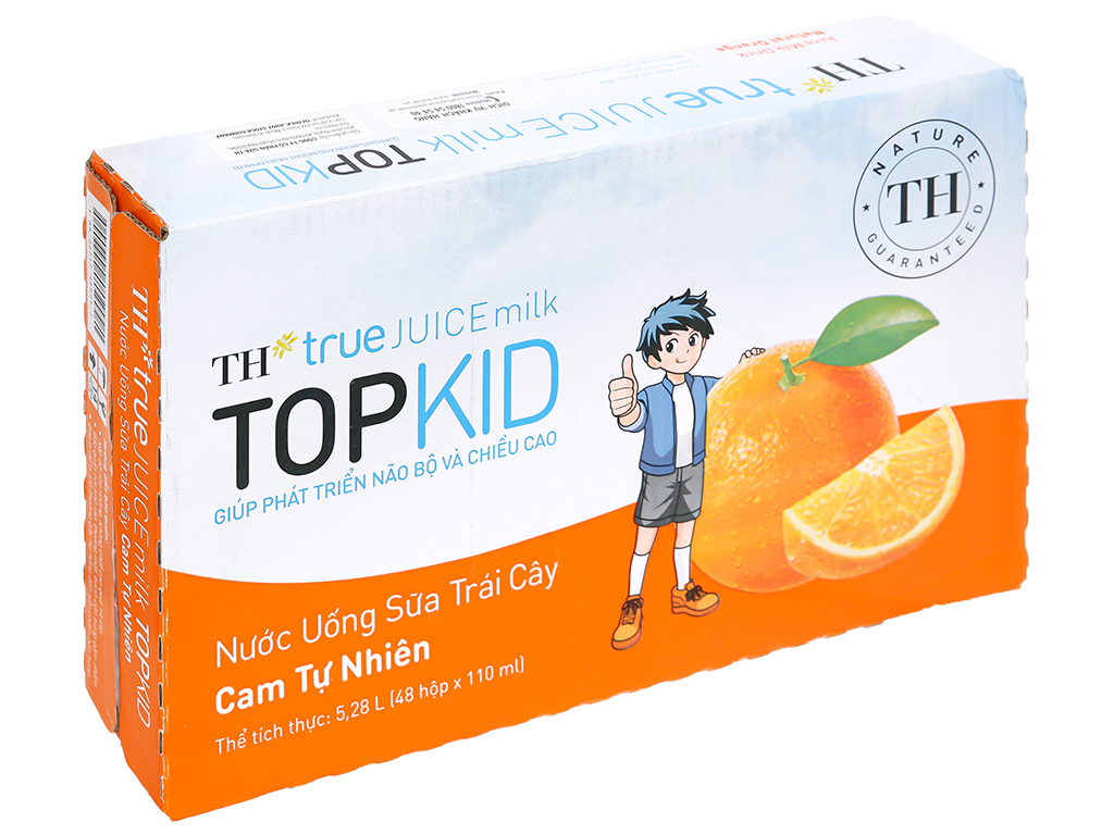 Thùng Sữa trái cây TH True Juice Milk Topkid hương cam110ml