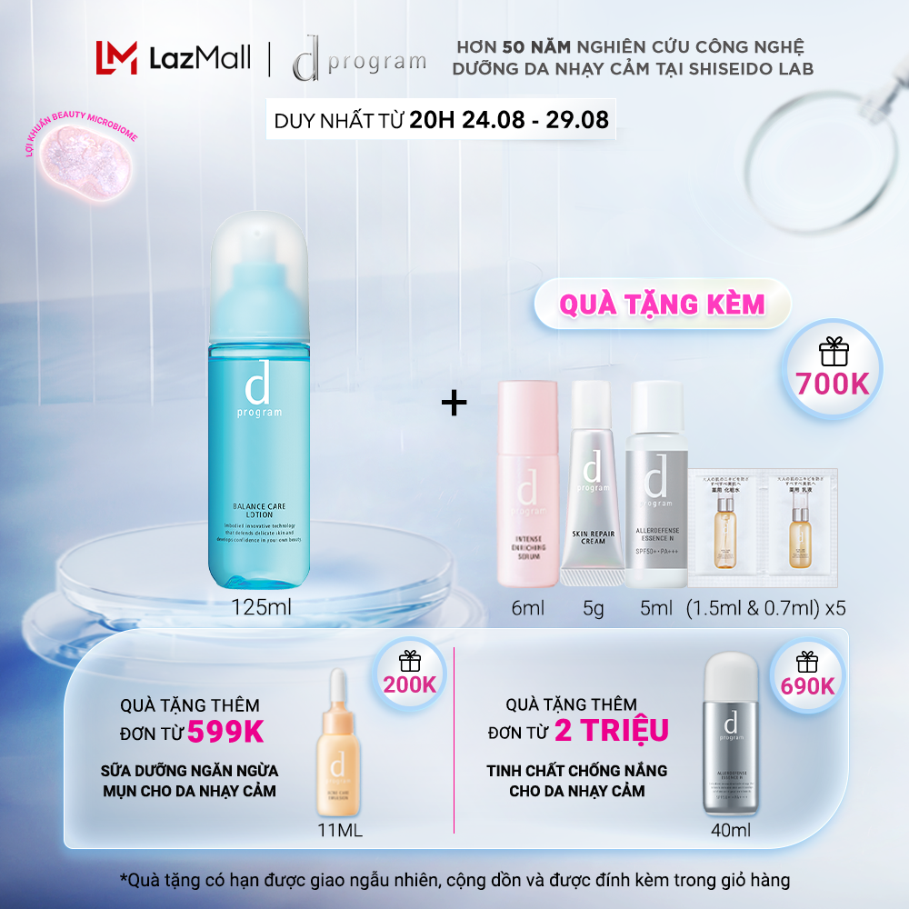 Nước cân bằng cho da dầu/hỗn hợp nhạy cảm Dprogram Balance Care Lotion 125ml