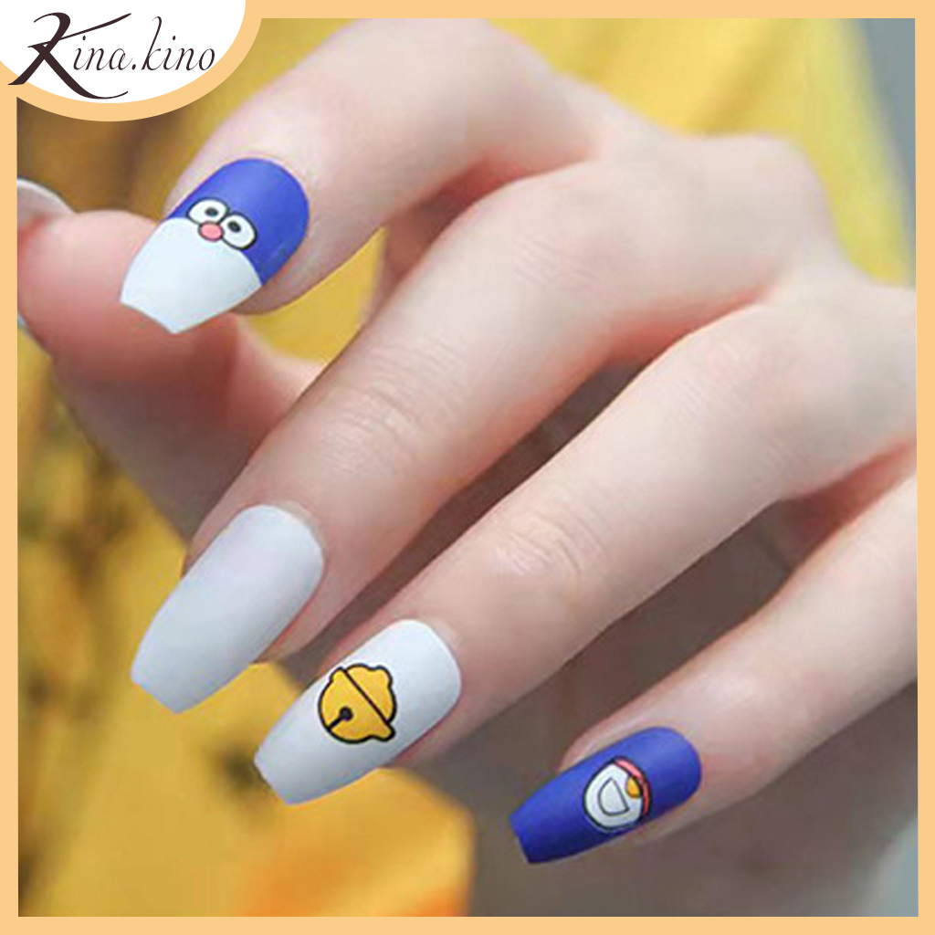 [Tặng keo+dũa] Bộ 24 móng tay giả Doraemon siêu cu te nail giả có sẵn 500 mẫu- KinaKino phu kienlamdep