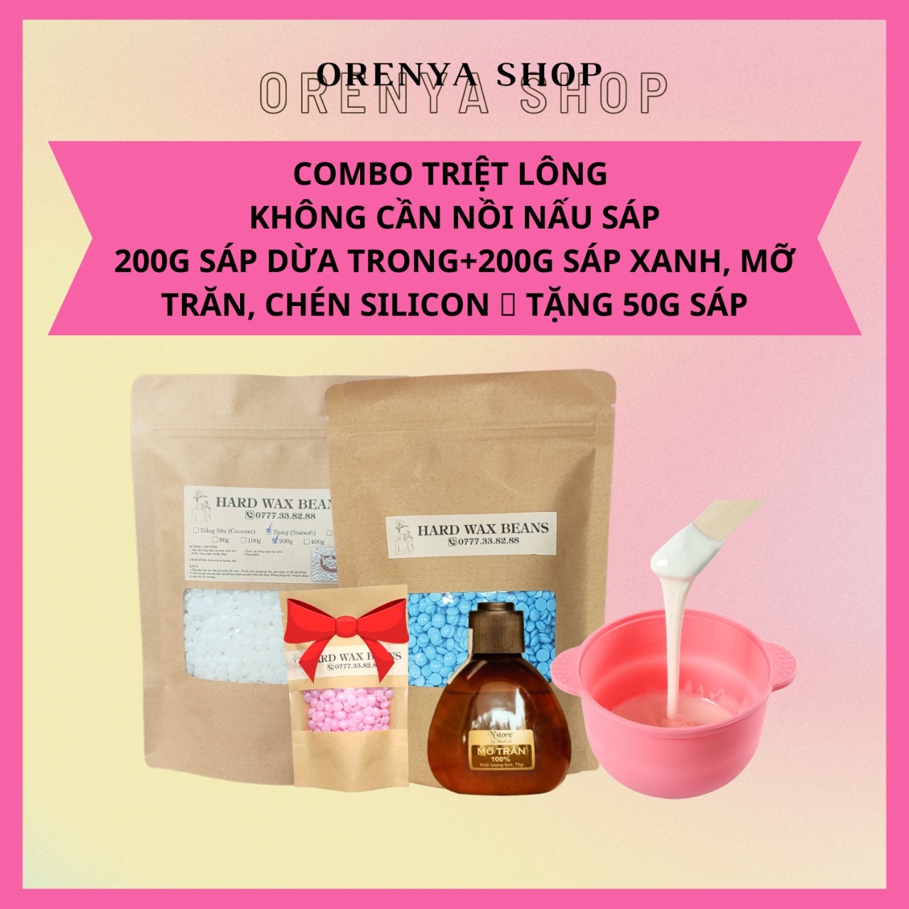 Combo sáp wax triệt lông tại nhà