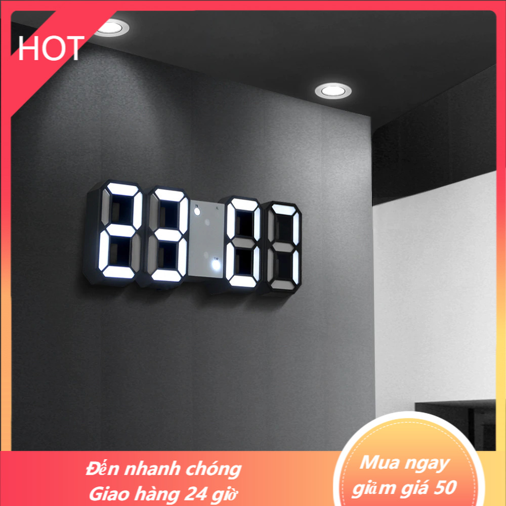 Đồng hồ kỹ thuật số dùng LED 3D cảm biến âm thanh tự động sáng thông minh - INTL