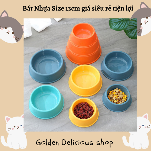 Bát Ăn Nhựa Hình Tròn/Bông Hoa Cho Mèo - Giá Siêu Rẻ - Nhiều Màu Sắc - Kích Thước Lớn Đường Kính 13cm - Vệ Sinh Tiện Lợi