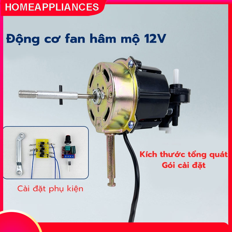 Đầu quạt 12v không chổi than chế quạt đã đấu sẵn điều tốc chống ngược cực về chỉ việc sử dụng