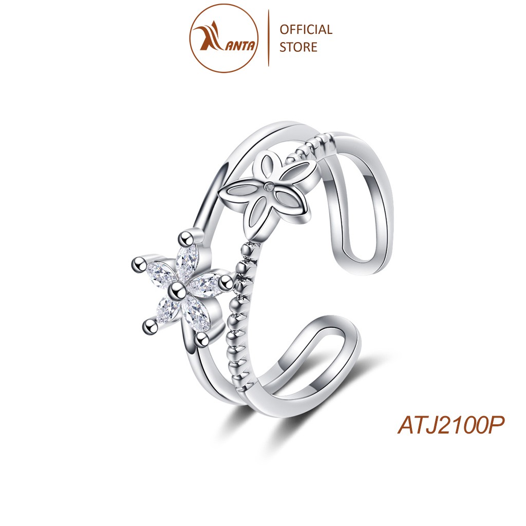 Nhẫn nữ thời trang thiết kế hoa 5 cánh đính đá phong cách Hàn Quốc ANTA Jewelry - ATJ2100P