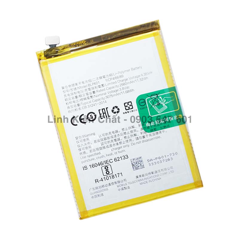 Pin cho điện thoại Oppo F1S A1601 (BLP601) 3075mAh Zin