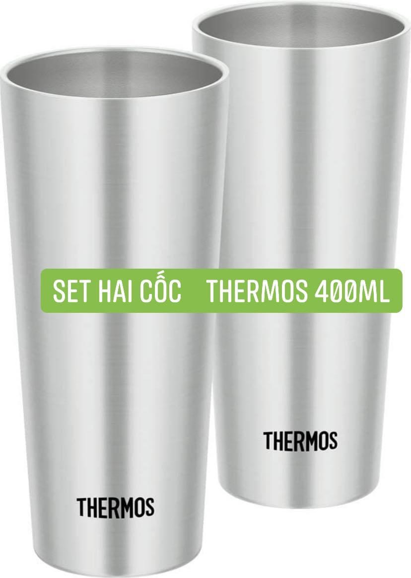 Set 2 cốc giữ nhiệt thermos 400ml nội địa nhật