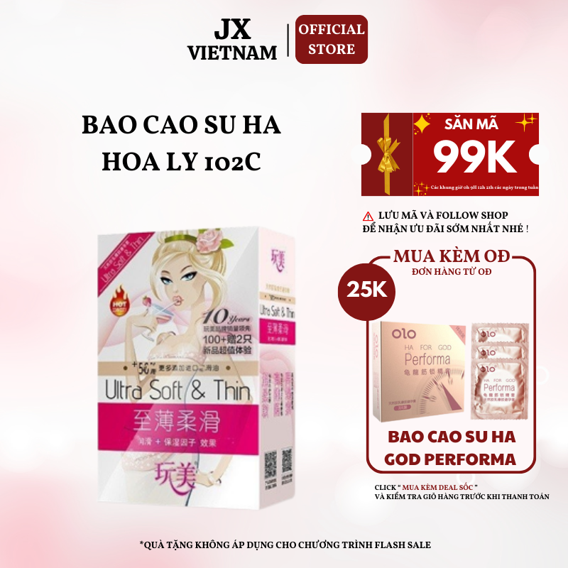 Bao cao su HA Ultrathin và 002 siêu mỏng - Hộp 100 cái - Bao cao su cho gia đình nhà nghỉ khách sạn