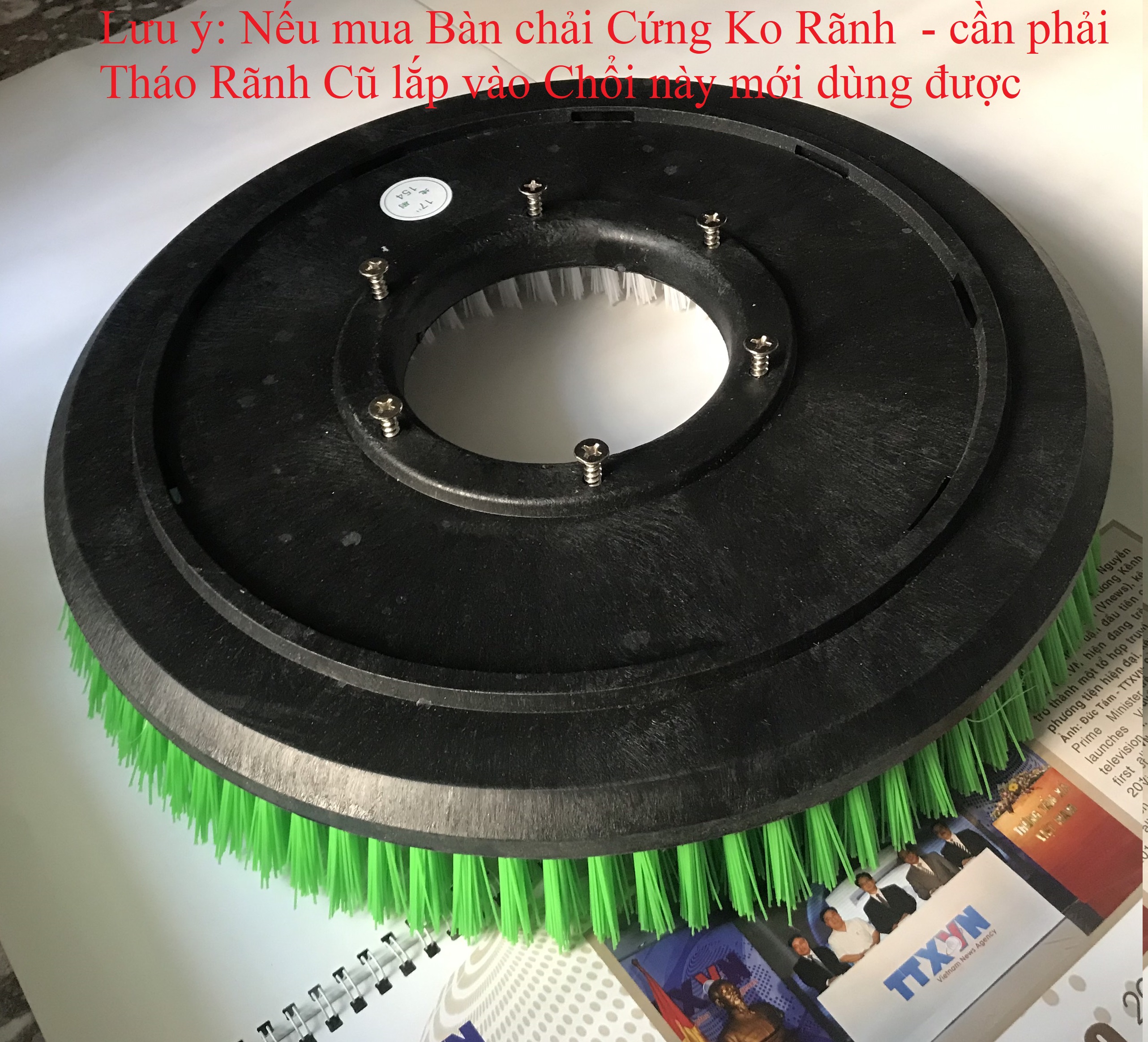 Bàn chải cứng máy chà sàn Công nghiệp – Mâm gai gắn pad máy chà sàn 17 inch