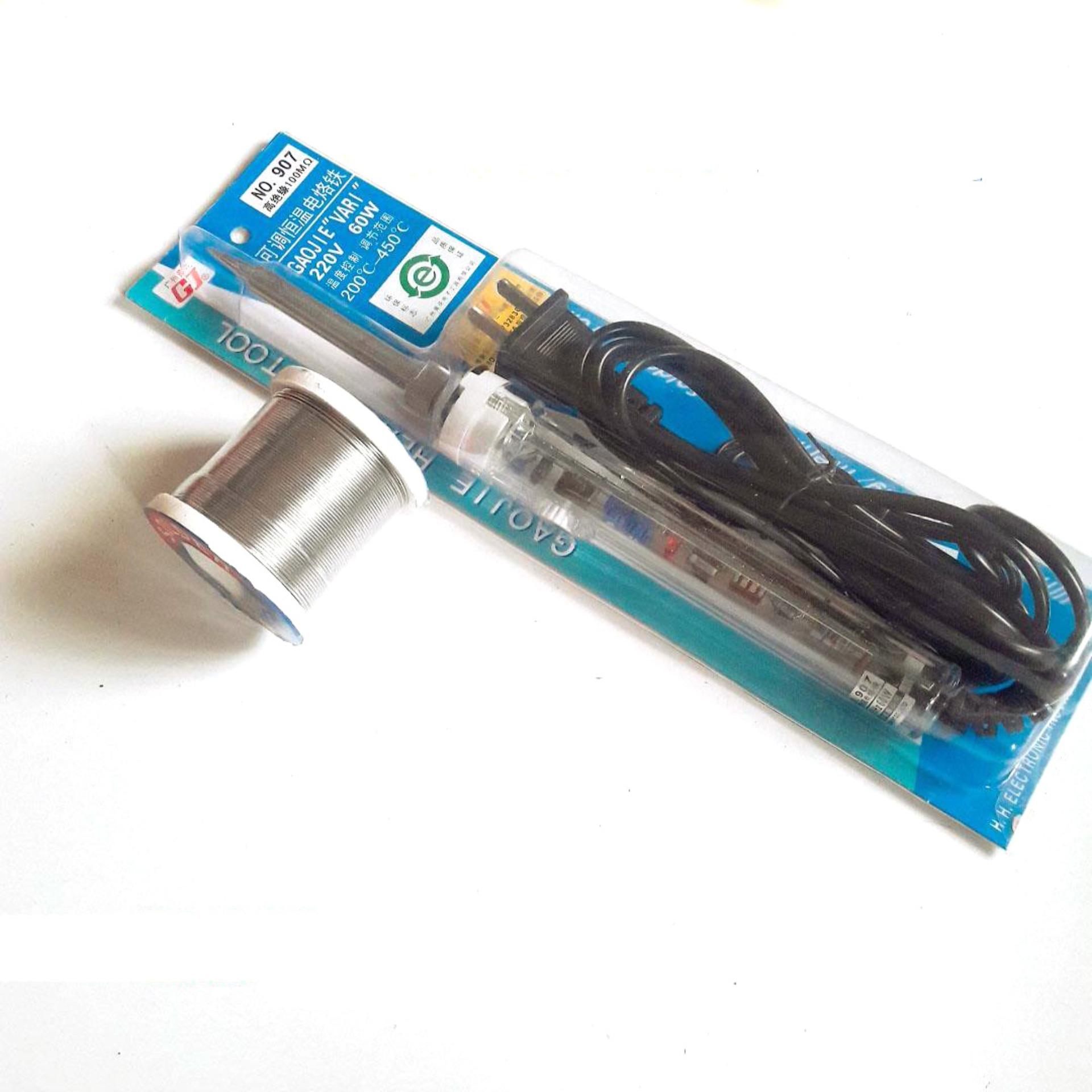 Máy hàn , mỏ hàn 907 + 1 cuộn thiếc lớn - tay hàn chất lượng