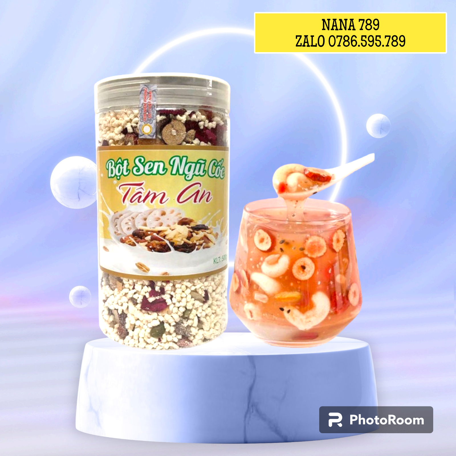 (hộp 500g] bột củ sen mix hạt dinh dưỡng, ngũ cốc giảm cân, ăn kiêng, dưỡng nhan - nông sản sạch tây nguyên