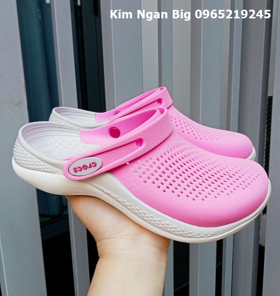 Dép crocs unisex, dép sục cross literide clog 360 nam nữ đi mưa cao cấp,hàng cực chất xịn xò - hồng