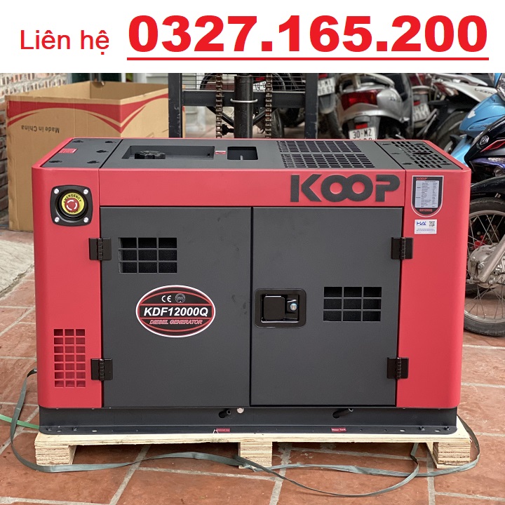 Miễn ship, máy phát điện chạy dầu 10kw koop kdf12000q, bảo hành 12 tháng