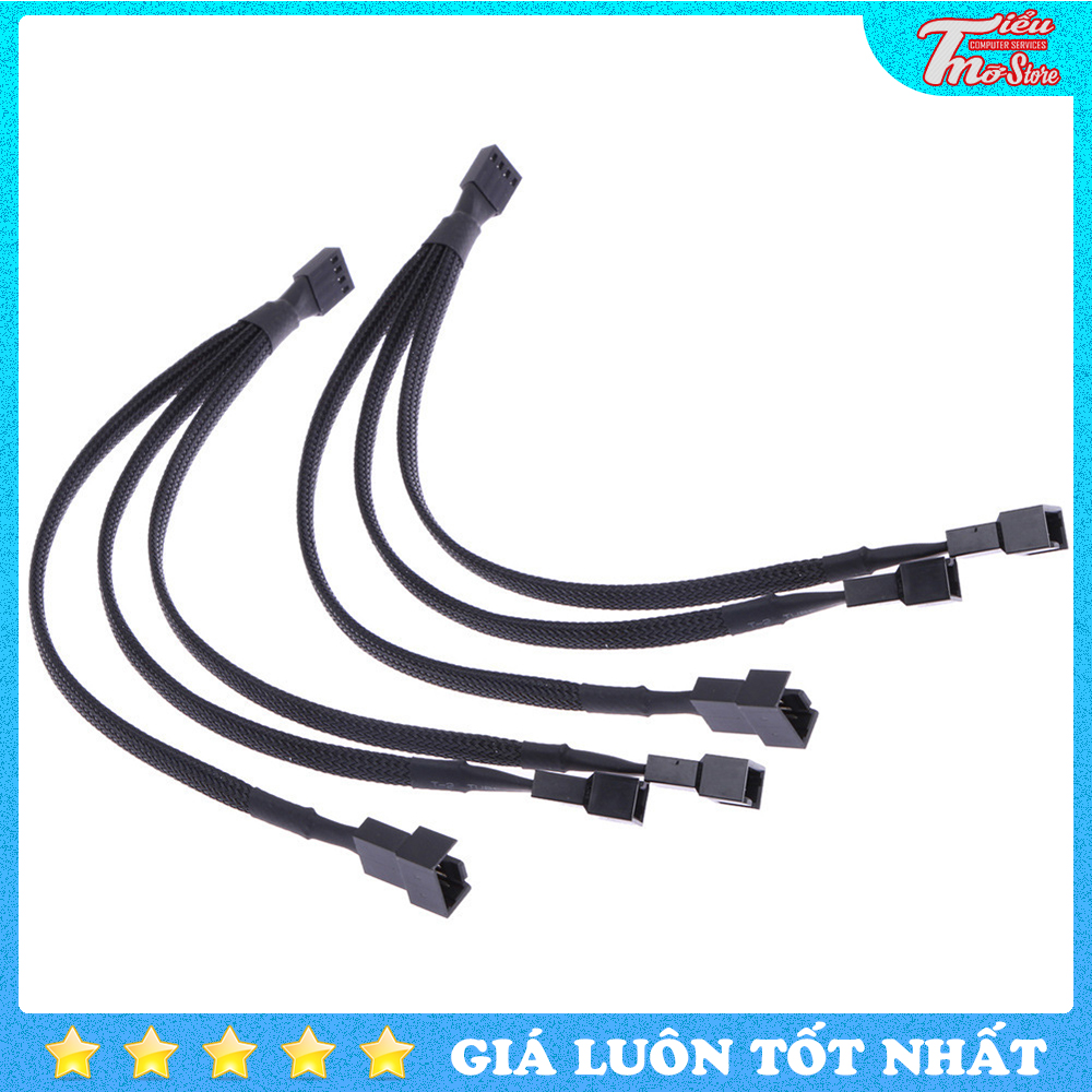 Dây chia nguồn fan 4pin PWM 1 ra 2, 3, 4 - Mở rộng chân cắm fan case, dây bọc lưới siêu bền