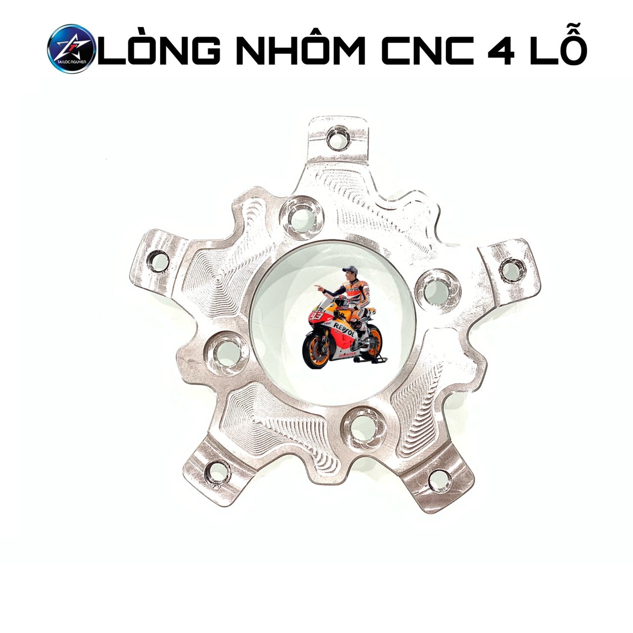 [HCM]LÒNG NHÔM NGÔI SAO 4 LỖ CHO EX135 LÊN ĐĨA TRƯỚC 5 LỖ