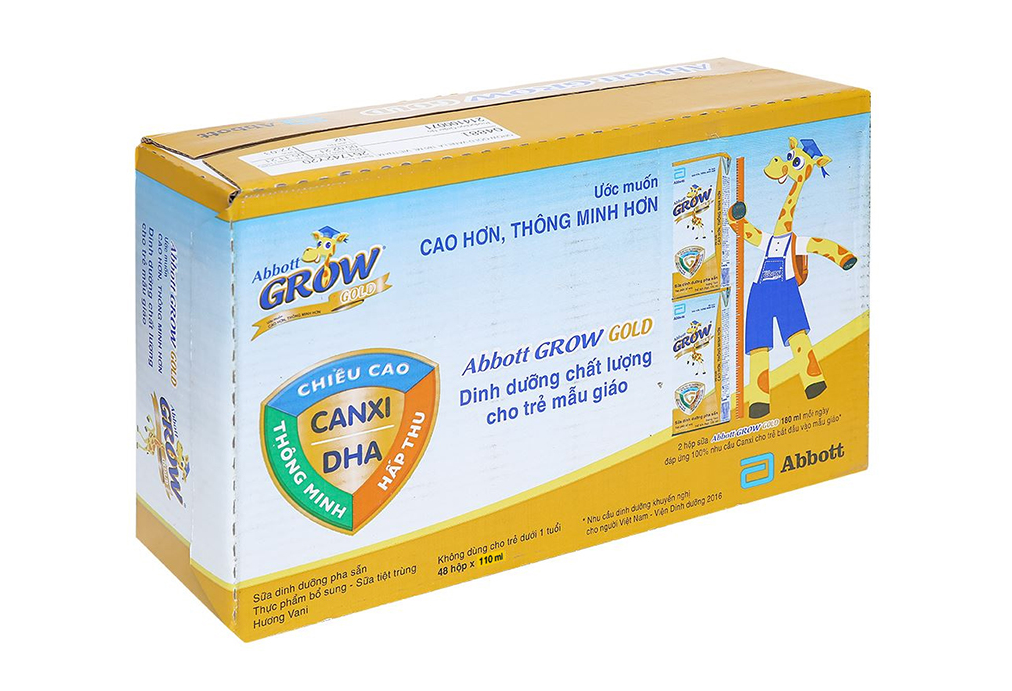Thùng 48 hộp sữa bột pha sẵn abbott grow gold 110ml