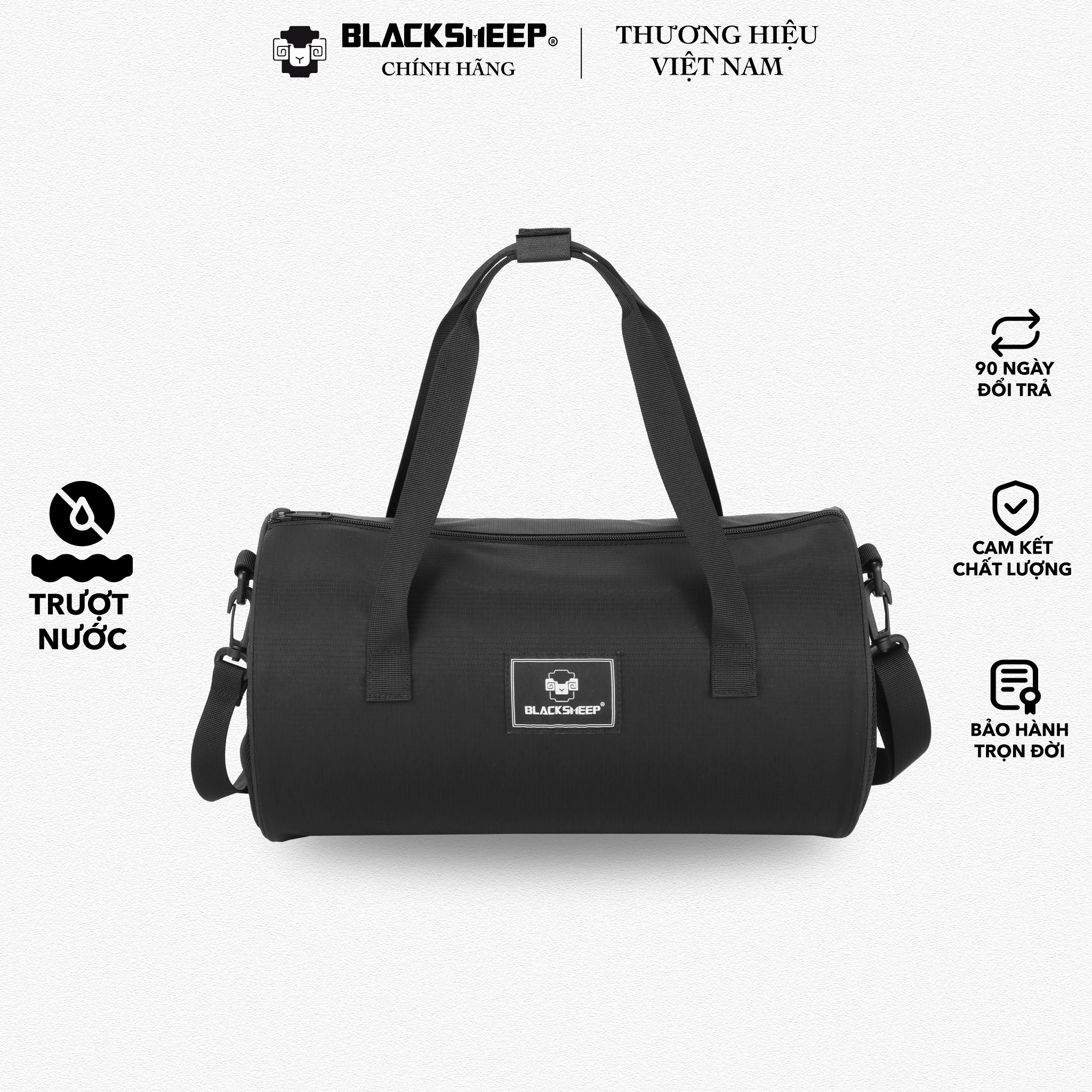 Túi Trống Thể Thao, Túi Gym Chống Nước BLACKSHEEP™ SANSAI Gym Bag Màu Đen
