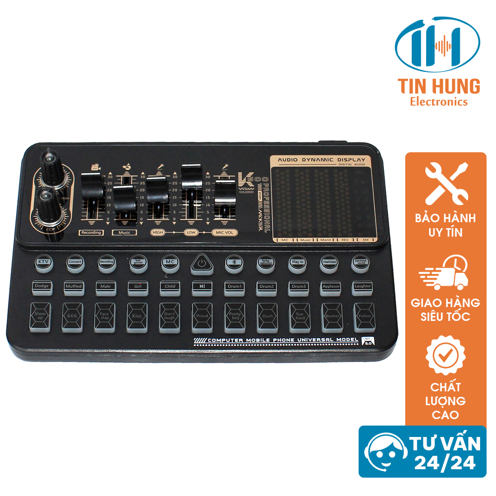 Sound card thu âm chuyên nghiệp bluetooth K500 giúp nhận diện và xử lý âm thanh, nhiều hiệu ứng đặc biệt, âm thanh chuẩn, chuyên nghiệp - ORIS Professional
