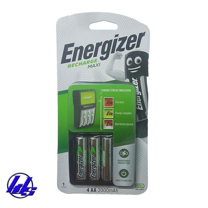 Bộ sạc pin AA, AAA Energizer CHVCM4 MAXI kèm sẳn 4 pin sạc AA2000mAh