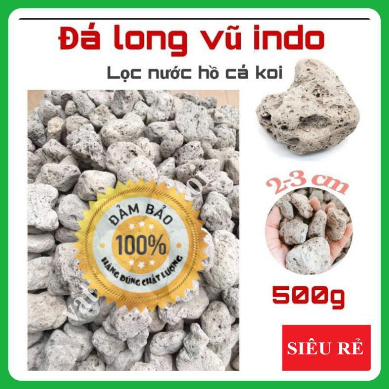 500g Đá long vũ indo 2-4 nham thạch trắng đá bọt - vật liệu lọc