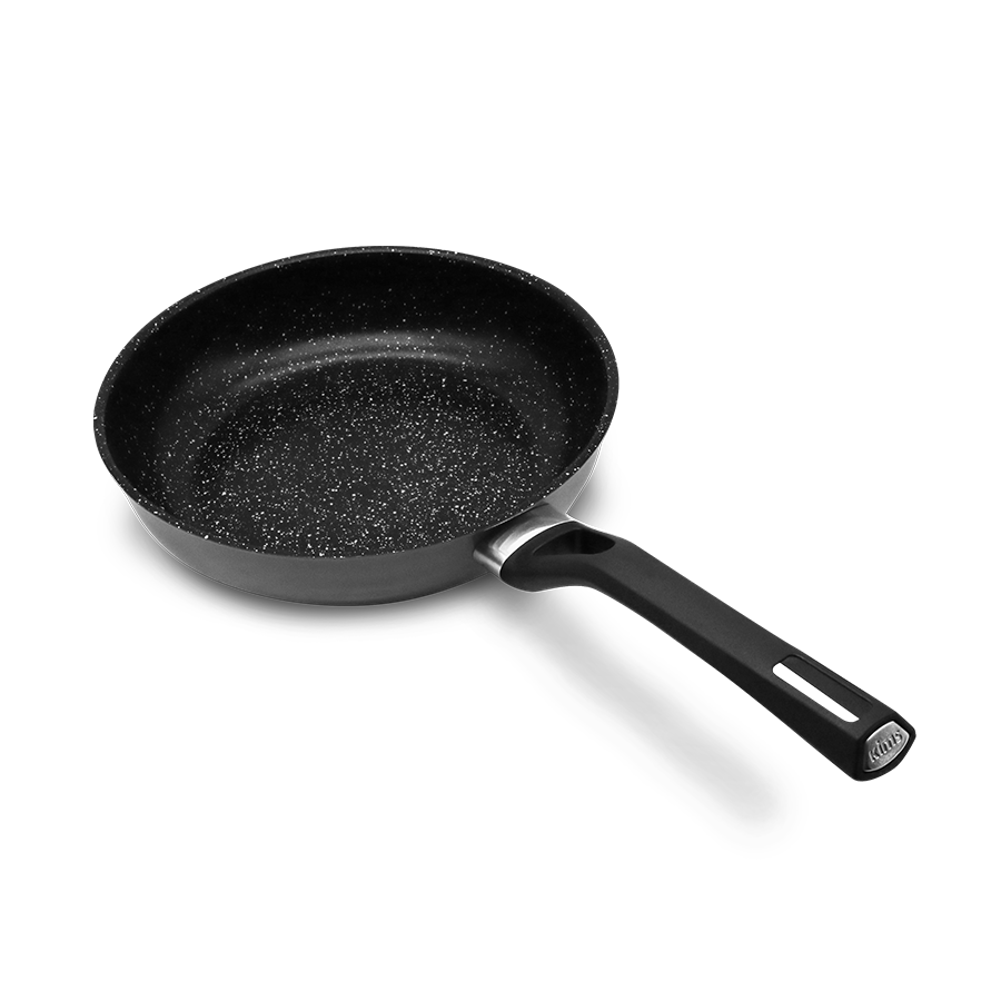 Chảo easy cook hợp kim nhôm chống dính vân đá đáy từ kims cook - earm124h
