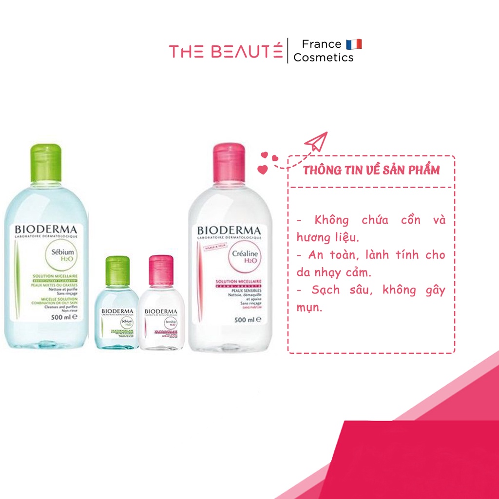 Nước Tẩy Trang Bioderma H2O Solution Micellaire 100ml/500ml