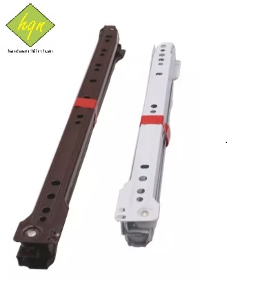 Ray đơn bánh xe nhựa TRẮNG/ NÂU / Thanh Trượt bánh xe/ Ray Trượt Hộc Tủ/ Ray ngăn kéo mở 3/4