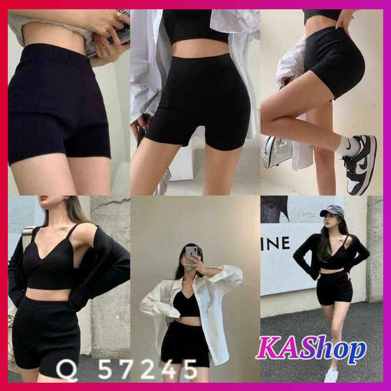 Quần đùi legging cuộn ngắn co giãn ZZRa hottrend - KAShop