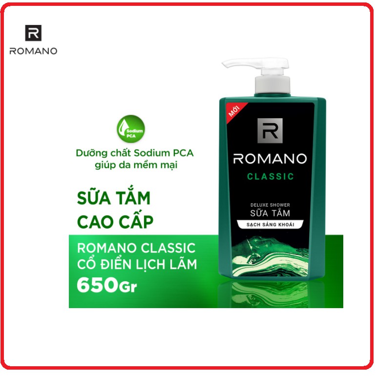 Sữa tắm romano hương nước hoa chai 650g