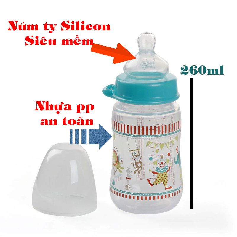Bình sữa cổ rộng Nip 260ml
