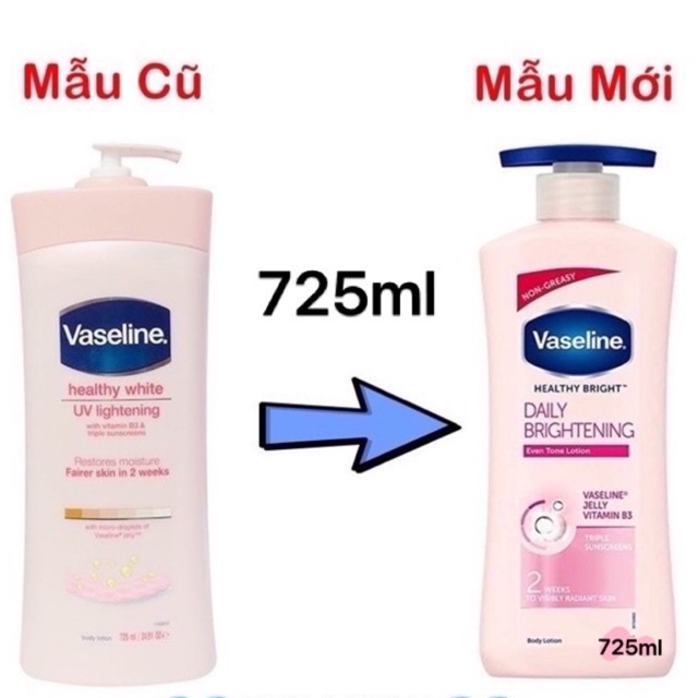 Dưỡng thể làm trắng Vaseline Healthy White UV Lightening 725ml