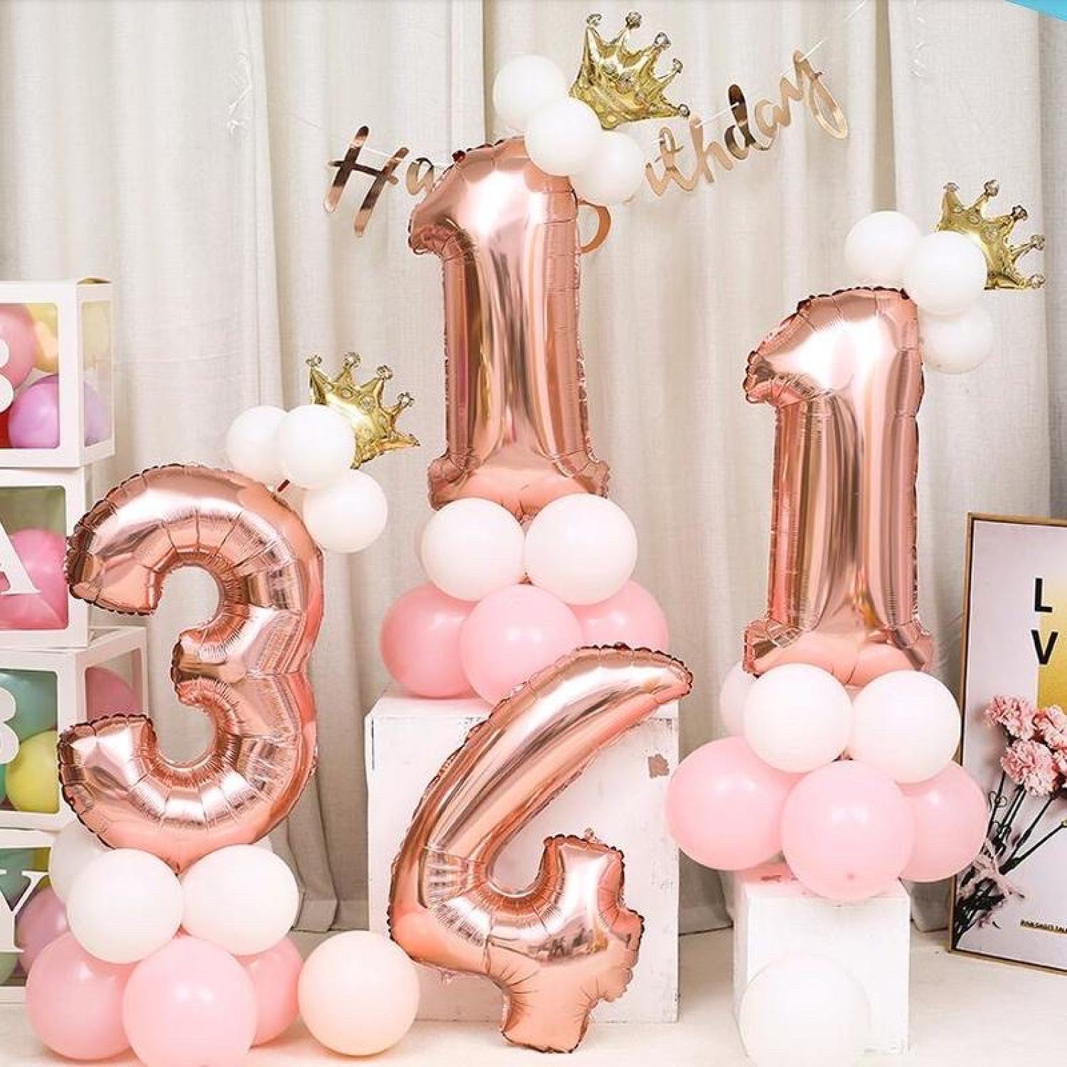 Bóng số trang trí sinh nhật 16inch và 32inch