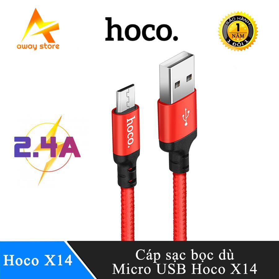 Cáp Sạc Hoco X14 Lightning, Micro USB dài 1m-2m hỗ trợ sạc nhanh, đảm bảo độ bền cho pin điện thoại, máy tính bảng