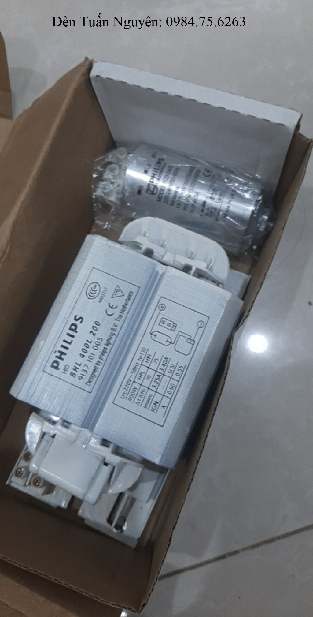 Chân lưu - Tăng phô Metal BHL 400w Philips loại đồng, dùng cho bóng Metal 400w