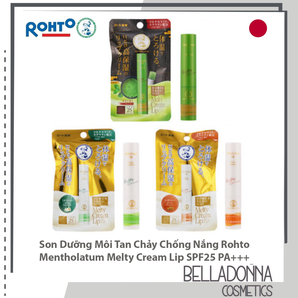 Son dưỡng môi tan chảy chống nắng rohto mentholatum melty cream lip spf25 pa+++
