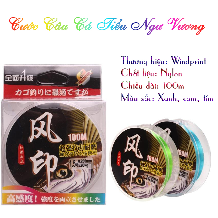 Cước Câu Cá Tiểu Ngư Vương. Cước Câu 7 Màu Cao Cấp Mềm, Dai Dùng Làm Trục Thẻo Câu Đài Cước Dài 100m