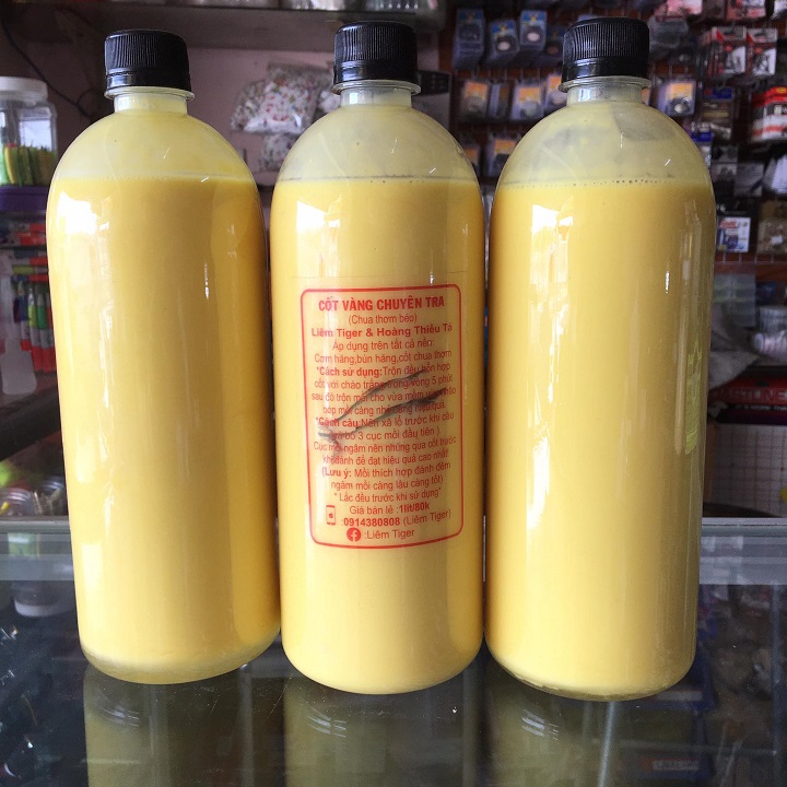 Chai Cốt cơm hăng ủ chua,thơm,béo câu cá tra nhạy-mồi cốt cơm vàng câu cá tra
