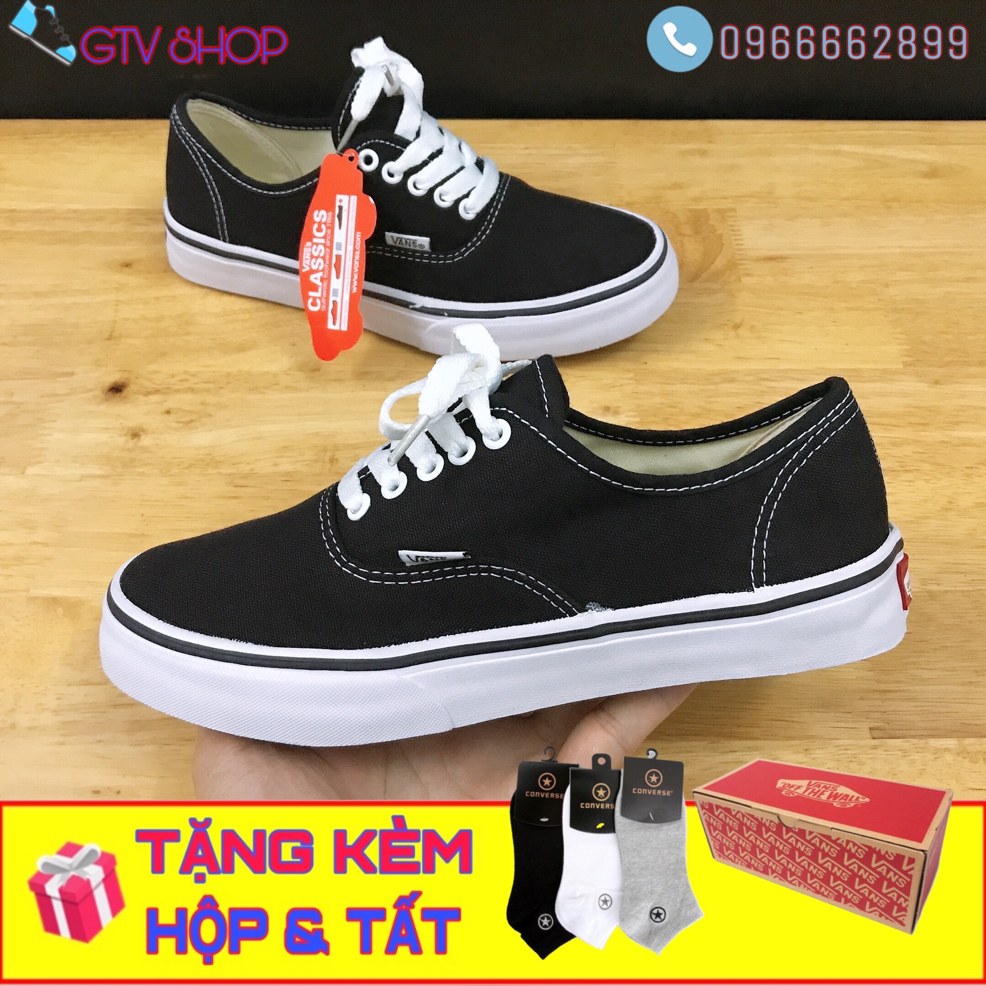 Tặng hộp, bill và tất - Giày thể thao nam nữ vans old skool đen và vans classic đen, size 36 đến 43.