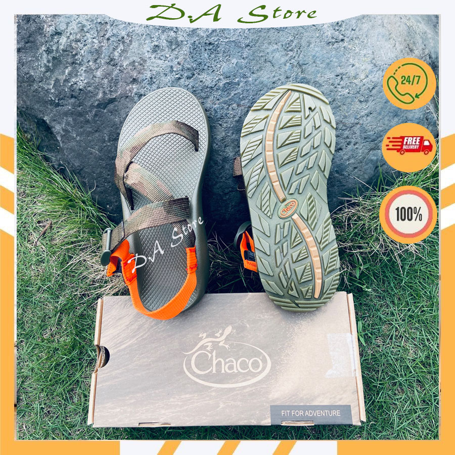 Giày dép sandal Chaco mẫu RẰN RI QUAI CAM đế QUẾ thơm xăng đan nam nữ, full size 38-43 - 2