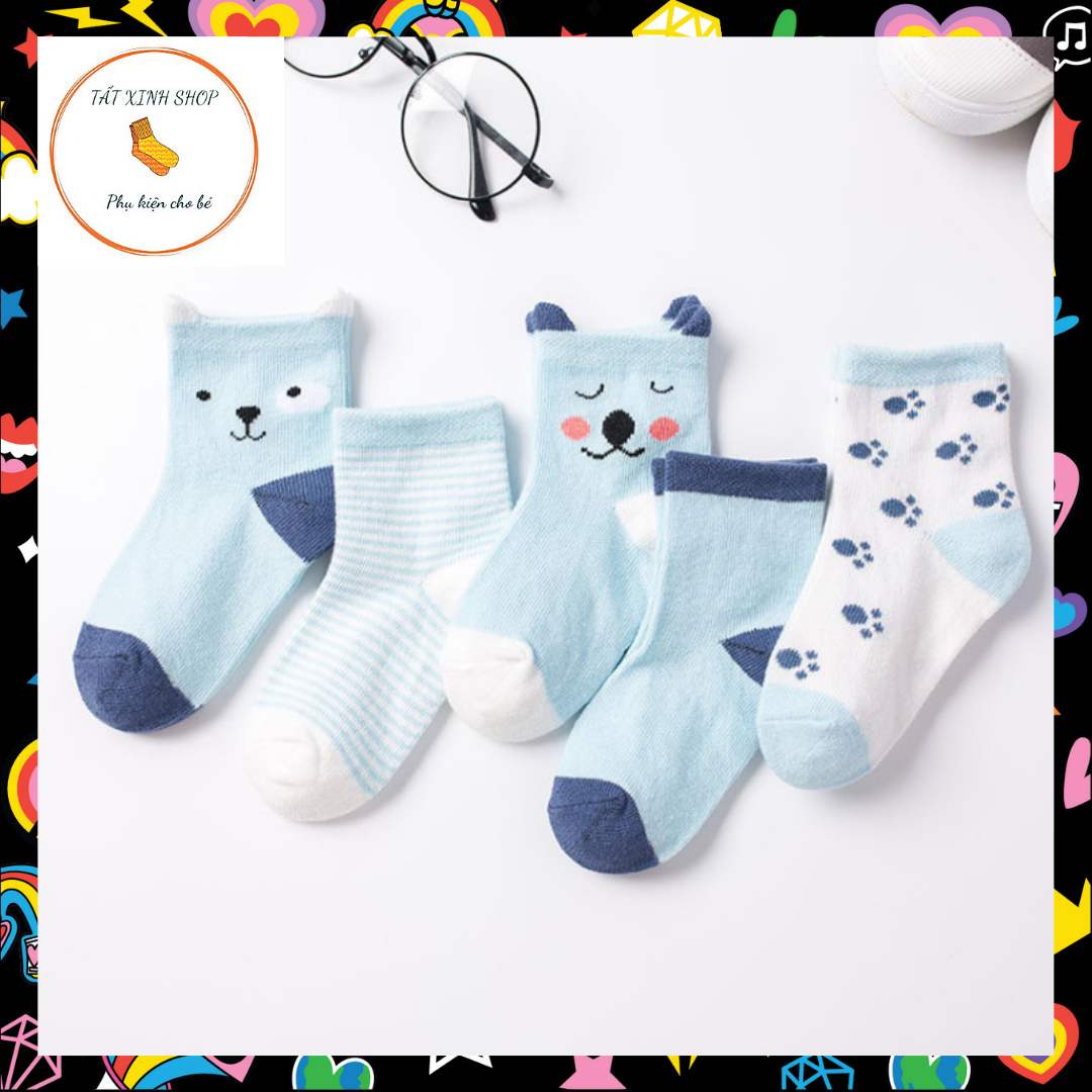 Set 5 đôi tất cho bé chất liệu len kiểu dáng cute