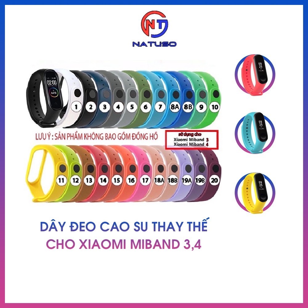 Dây Đeo Silicon Thay Thế Cho Xiaomi Miband 3 Miband 4 Chất Lượng Cao