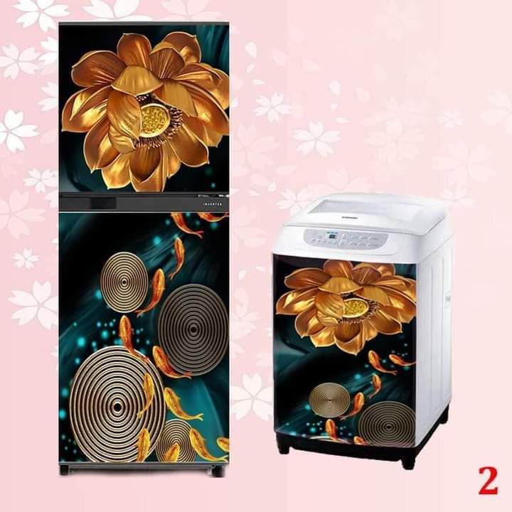 Miếng dán tủ lạnh cao cấp mẫu hảo sen đồng,tráng bóng ,chống thấm nước