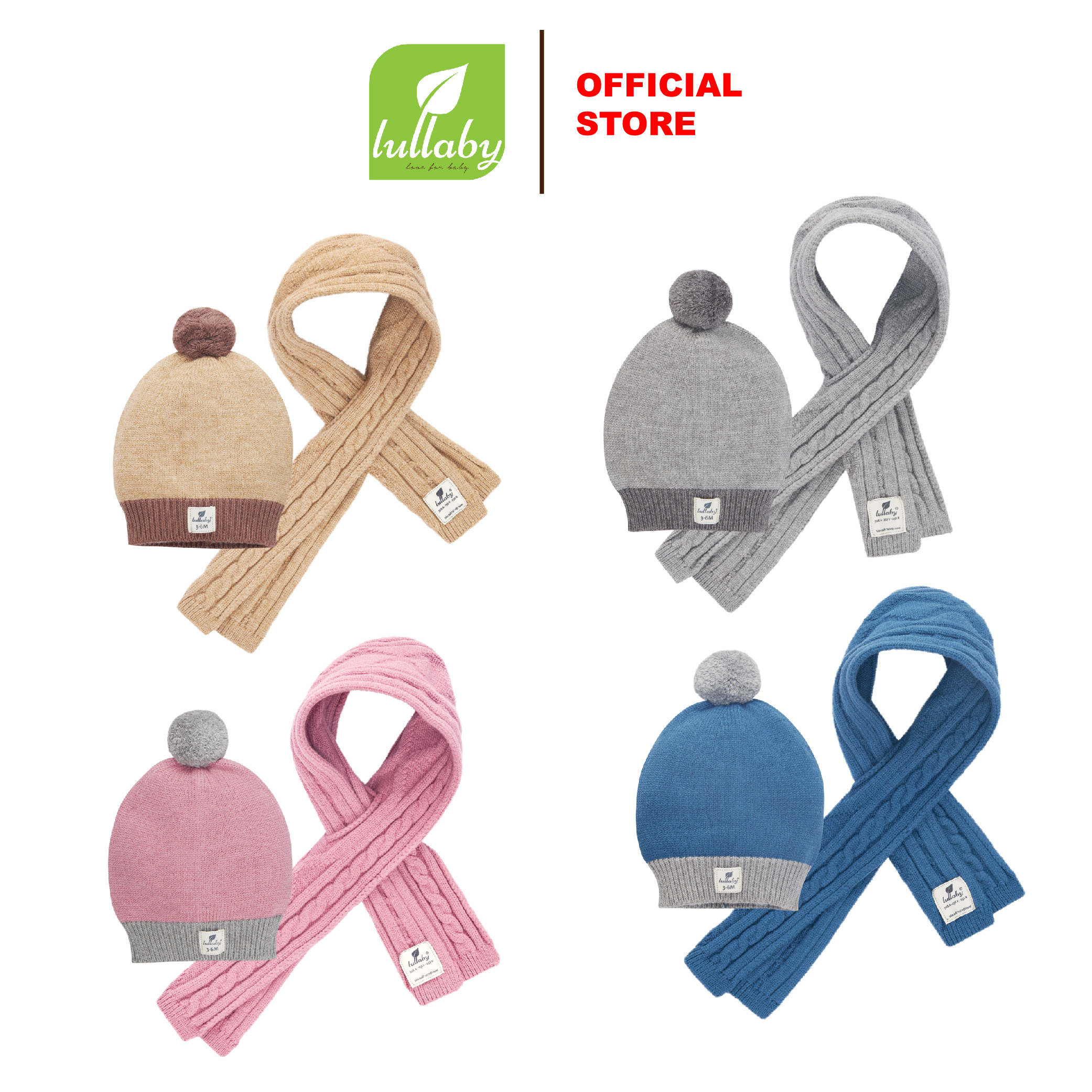 Lullaby - set khăn và mũ len cho bé nhl608p - ?new arrival aw 2021
