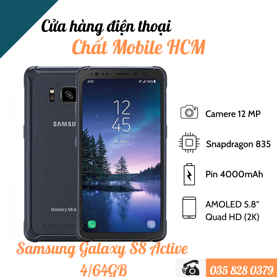 [Trả góp 0%]Điện Thoại Samsung Galaxy S8 Active Bản 4/64GB Nguyên Zin Áp