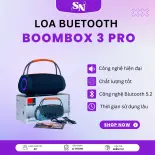 Loa Bluetooth Bombox 3 Pro đèn leb bass mạnh âm thanh lớn Pin tới 6h - Kết nối nhiều loa cùng lúc Loa Bluetooth Boombox 3 Pro Thế Hệ Mới Bass Mạnh Âm Thanh Cực Đỉnh Bluetooth 5.2, Thiết Kế Cực Đẹp