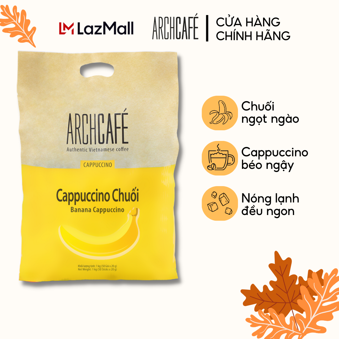 Banana Cappuccino Bag - Archcafé Instant Coffee bag 50 packs x 20g