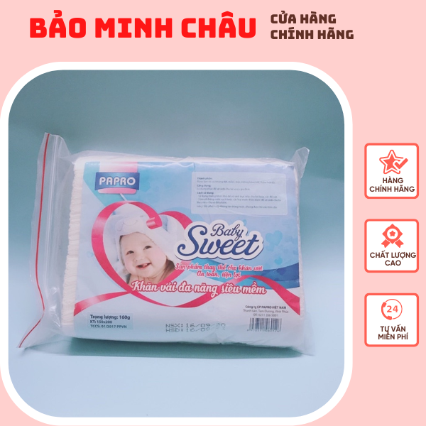 Combo 5 gói khăn vải đa năng siêu mềm baby sweet 160g
