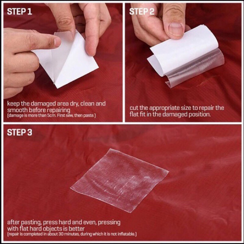 Set 3 Miếng Vá TPU Trong Suốt, Dán Vá Áo Mưa, Phao, Lều - Quality Goods